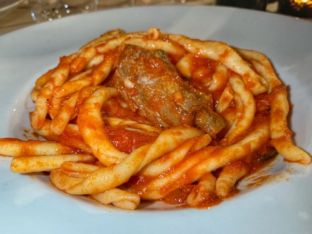 Fusilli fatti a mano del Ristorante Heraion